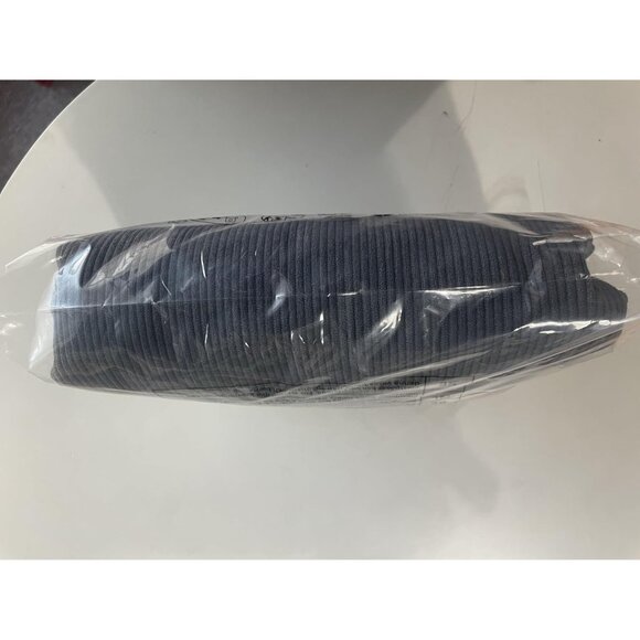 Women Grey Corduroy Large Shoulder Tote Shopping Bag with Zipper and Pockets - Picture 11 of 13